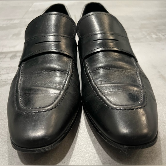 Salvatore Ferragamo Studio Men's Black Loafers Size 8.5 D made in Italy Luxury - Picture 7 of 13